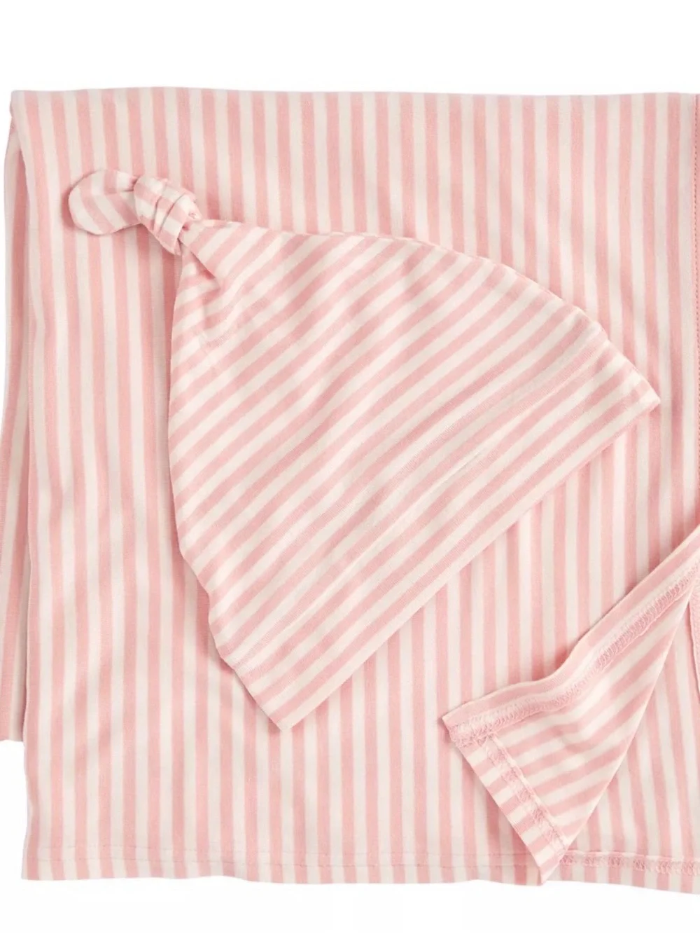 Carter's Pink & White Striped Baby Sleep Sack with Knot Hat